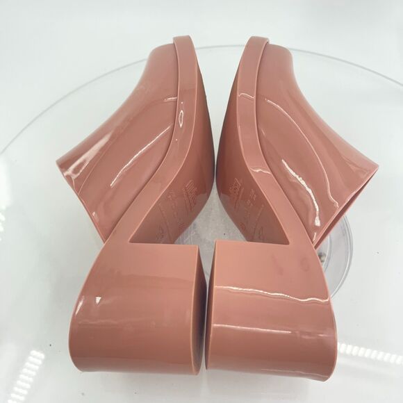 Melissa Women's Mule II Sandal Size 9 Mule Slide Nude Jelly PVC Block Heel Shoe - Picture 10 of 13
